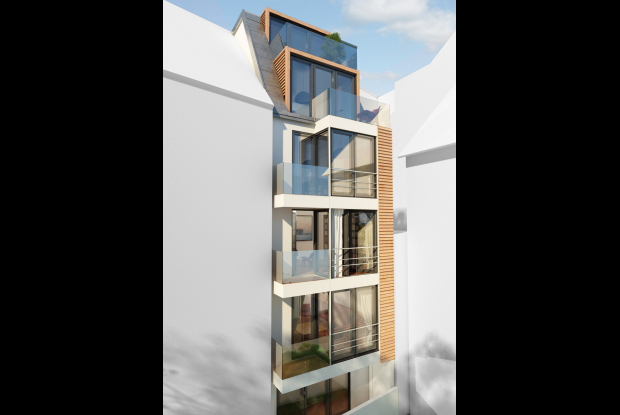 Bremen, schmaler Neubau, 3D-Zeichnung